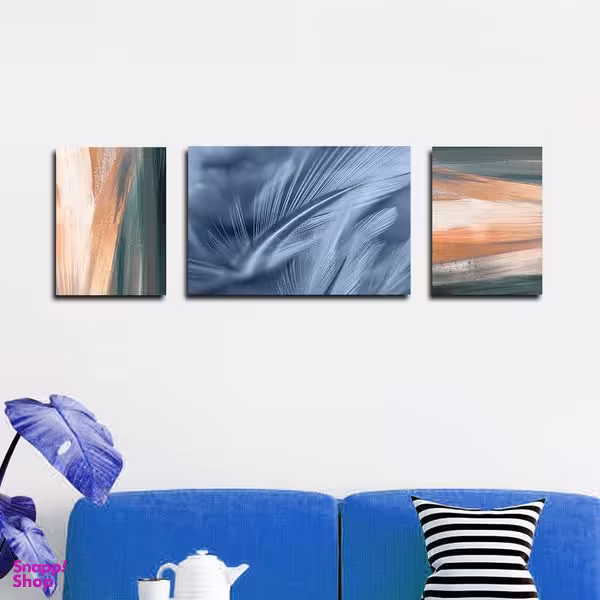 تابلو شاسی بکلیت طرح نقاشی مدرن دکوراتیو مدل SH-1713 مجموعه 3 عددی