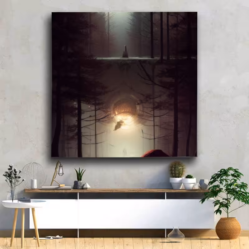 تابلو دکوراتیو انعکاس ماه سایز 30در 30 ( ابعاد مختلف موجود هست )