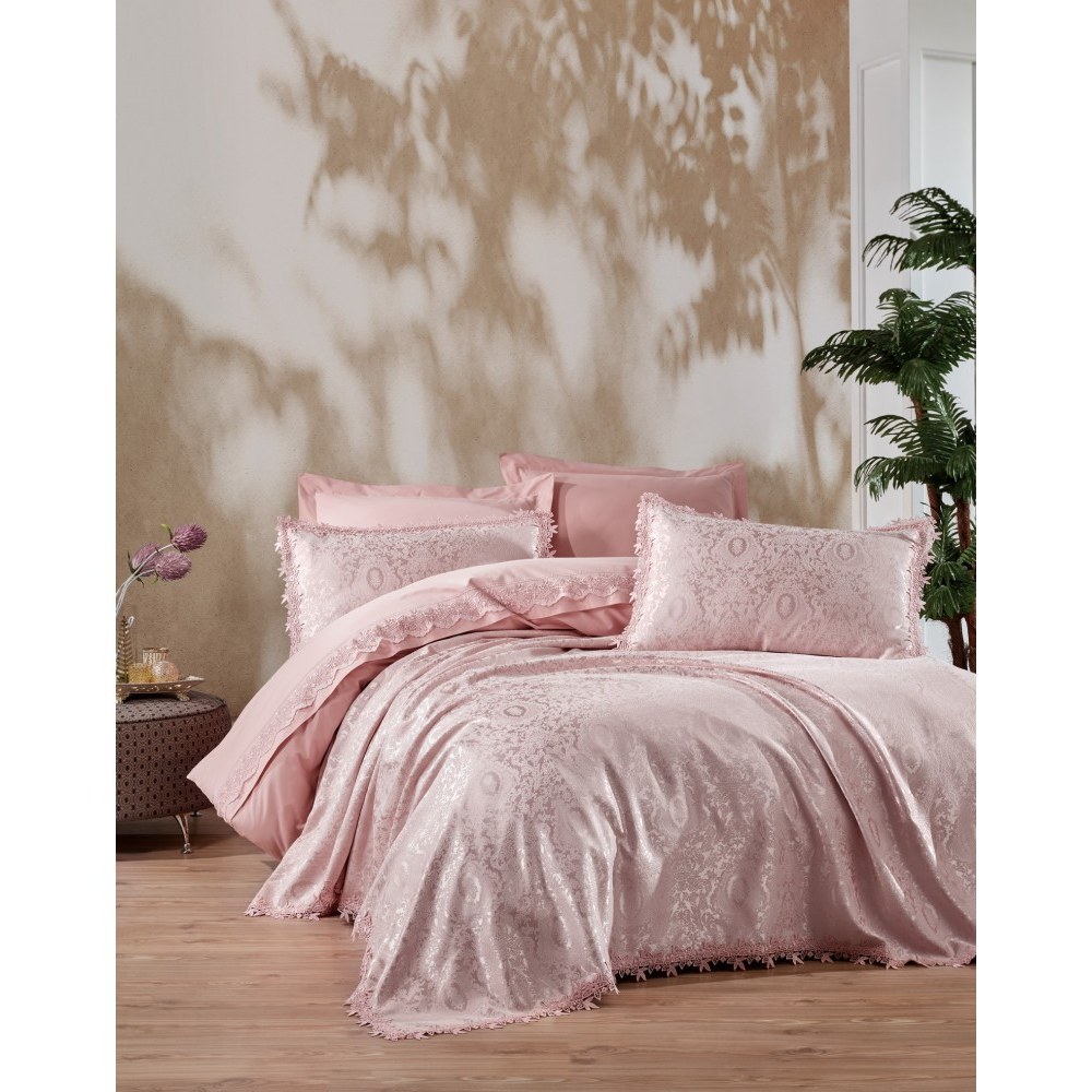 ست ملحفه با پیکه کاتن باکس مدل Chi Chi Silva Pudra دو نفره 7 تکه