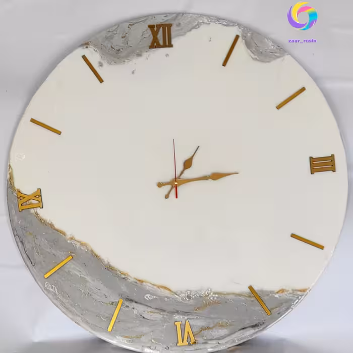 ساعت دیواری چوب و رزین قطر 70 سانت 