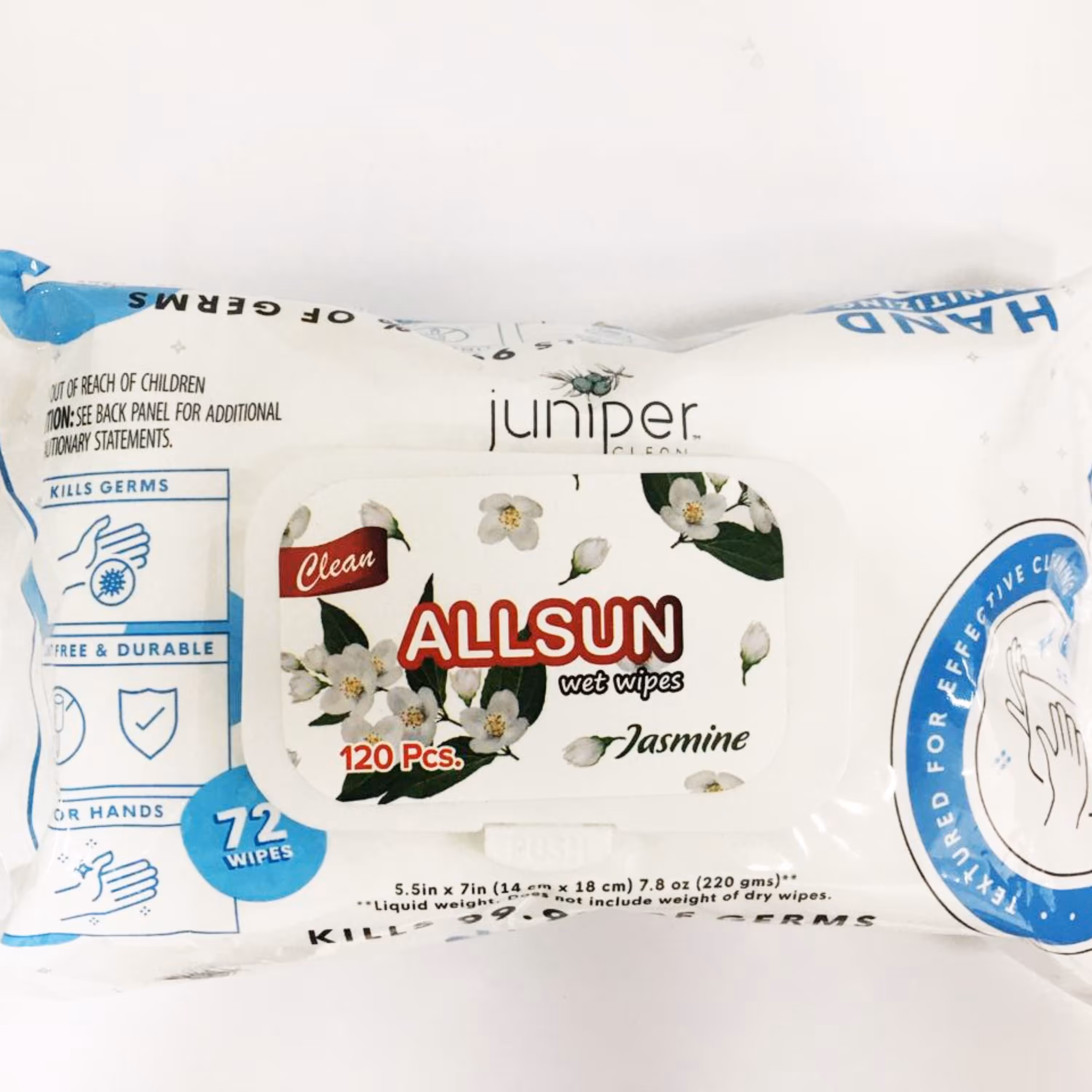 دستمال مرطوب ضدعفونی کننده دست برند ALLSUN بسته 72 عددی