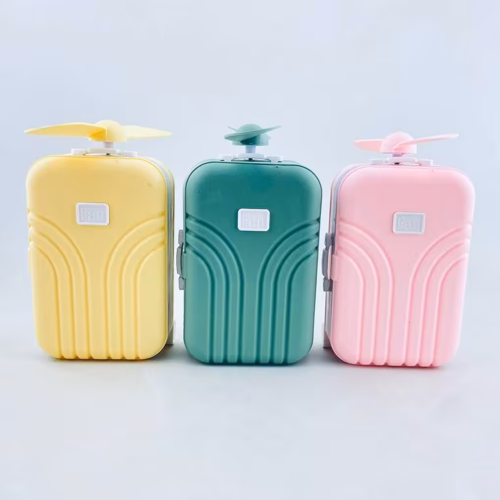 مینی فن و آینه ال ای دی دار طرح چمدان