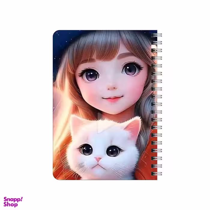 دفترچه یادداشت 80 برگ بامبیلیپ مدل چوبی طرح دختر و پیشی رویایی کد 1718952