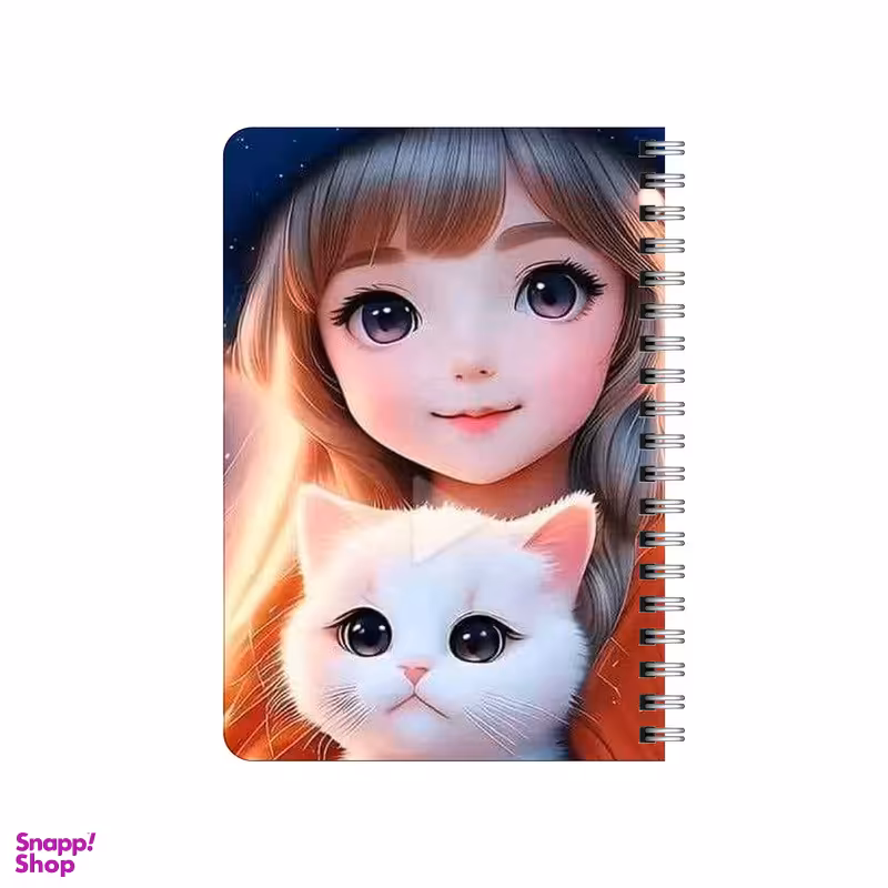 دفترچه یادداشت 80 برگ بامبیلیپ مدل چوبی طرح دختر و پیشی رویایی کد 1718952