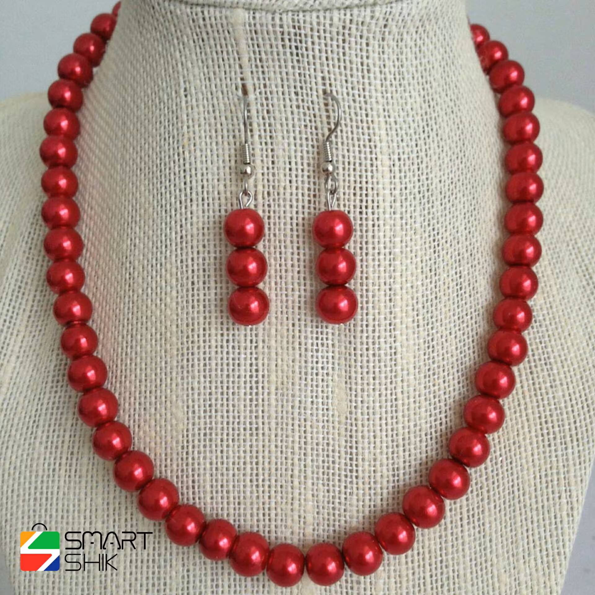 نیمست زنانه مرواریدی رنگ قرمز  مناسب شب یلدا و هدیه دادن