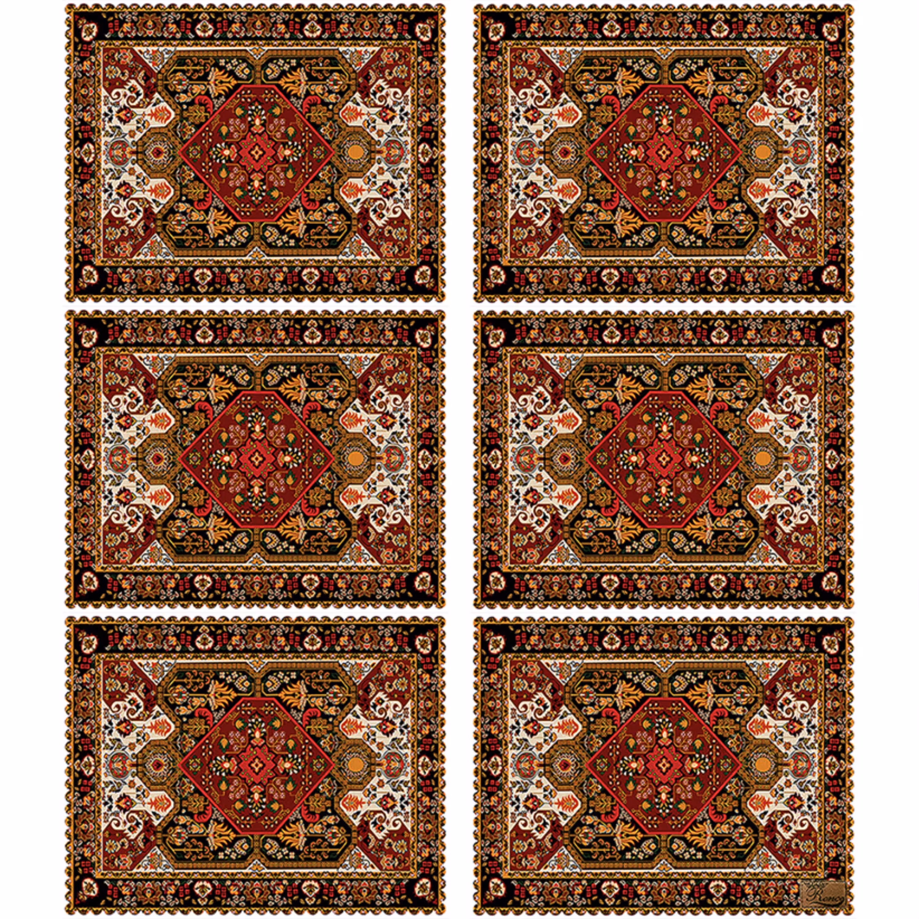 زیر بشقابی مستطیلی پارچه مخمل سایز 35 در 40 مدل U3-458 شرکت رنس