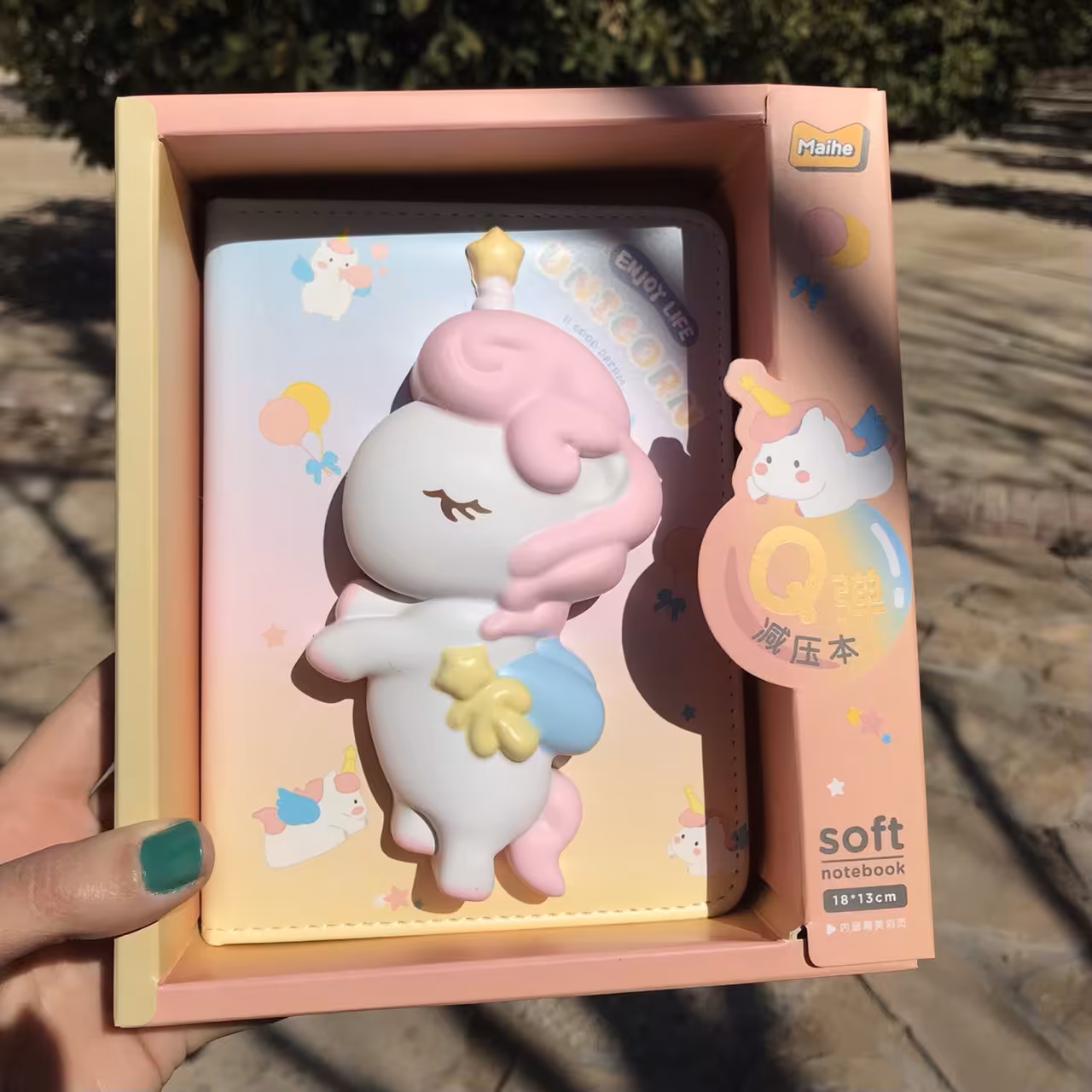 دفتر  اسکوییشی اسکویشی دار فانتزی نرم نرمالو وارداتی یونیکورن یونی کورن تکشاخ تک شاخ دخترانه صورتی بنفش دفتر خاطرات کیوت