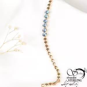 دستبند نگین سوارسکی آبی برند ژوپینگ کد 7738