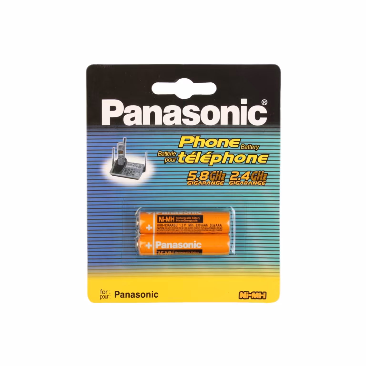 باتری نیم قلمی شارژی مارک پاناسونیک 830 میلی آمپر کارتی  بسته 6عددی فروش عمده باتری الکتوبکا کد 2119