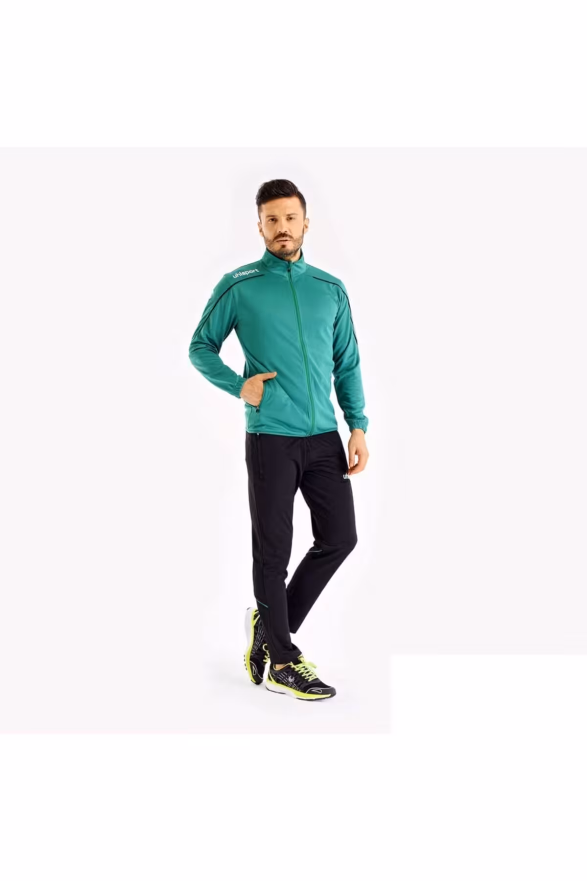 ست گرمکن ورزشی مشکی مردانه سیاه تیم تیمی کمپینگ پلی استر آقایان 22 uhlsport