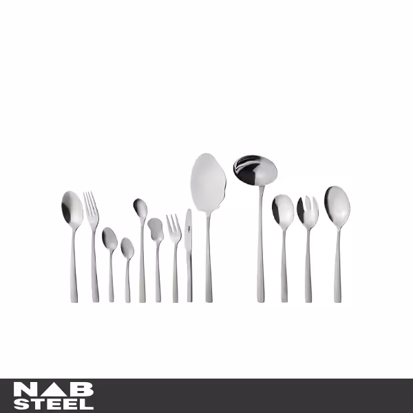 سرویس قاشق و چنگال ناب استیل 116 پارچه مدل فلورانس استیل مات جعبه کادویی