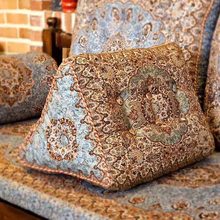 پشتی لمه  مثلثی  طرح سالار رنگ طوسی (یک جفت)