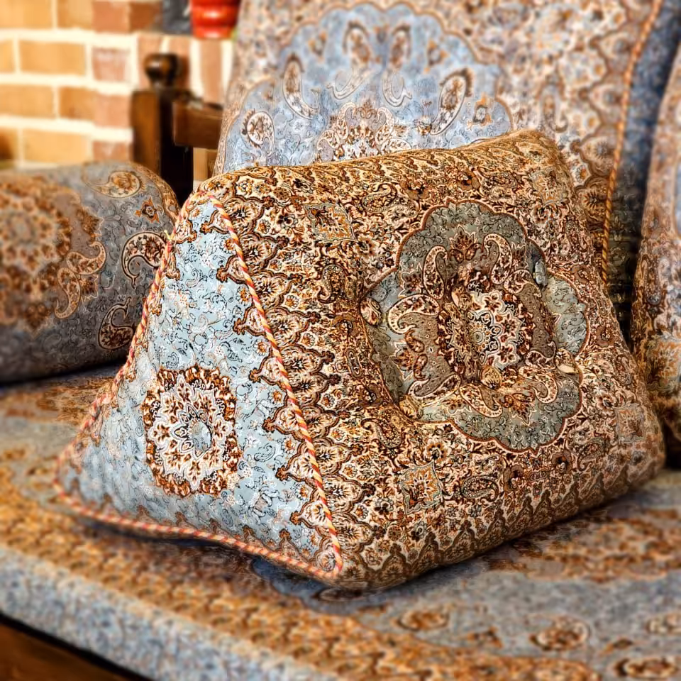 پشتی لمه  مثلثی  طرح سالار رنگ طوسی (یک جفت)