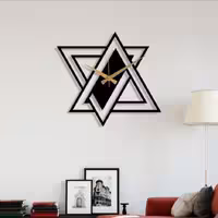 ساعت دیواری قطر 50  مشکی مات ضخامت 6 میل طرح ستاره 