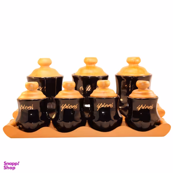 جای ادویه و پا سماوری مام لوکس مدل هشت گوش کد 39-938 مجموعه 7 پارچه