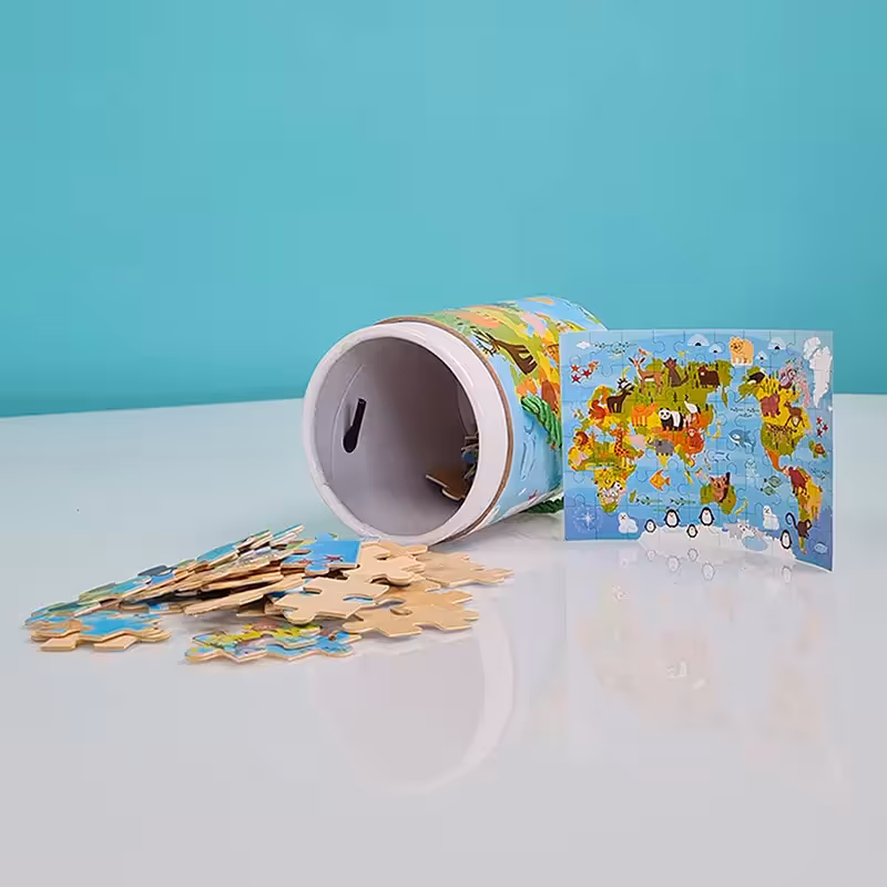 پازل استوانه ای  طرح حیوانات کره زمین کد P/XY0060/D