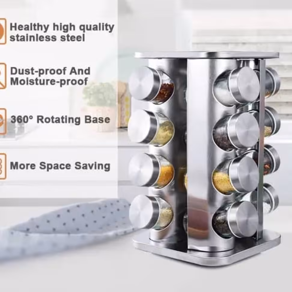 جا ادویه شانزده عددی استیل و بامبو