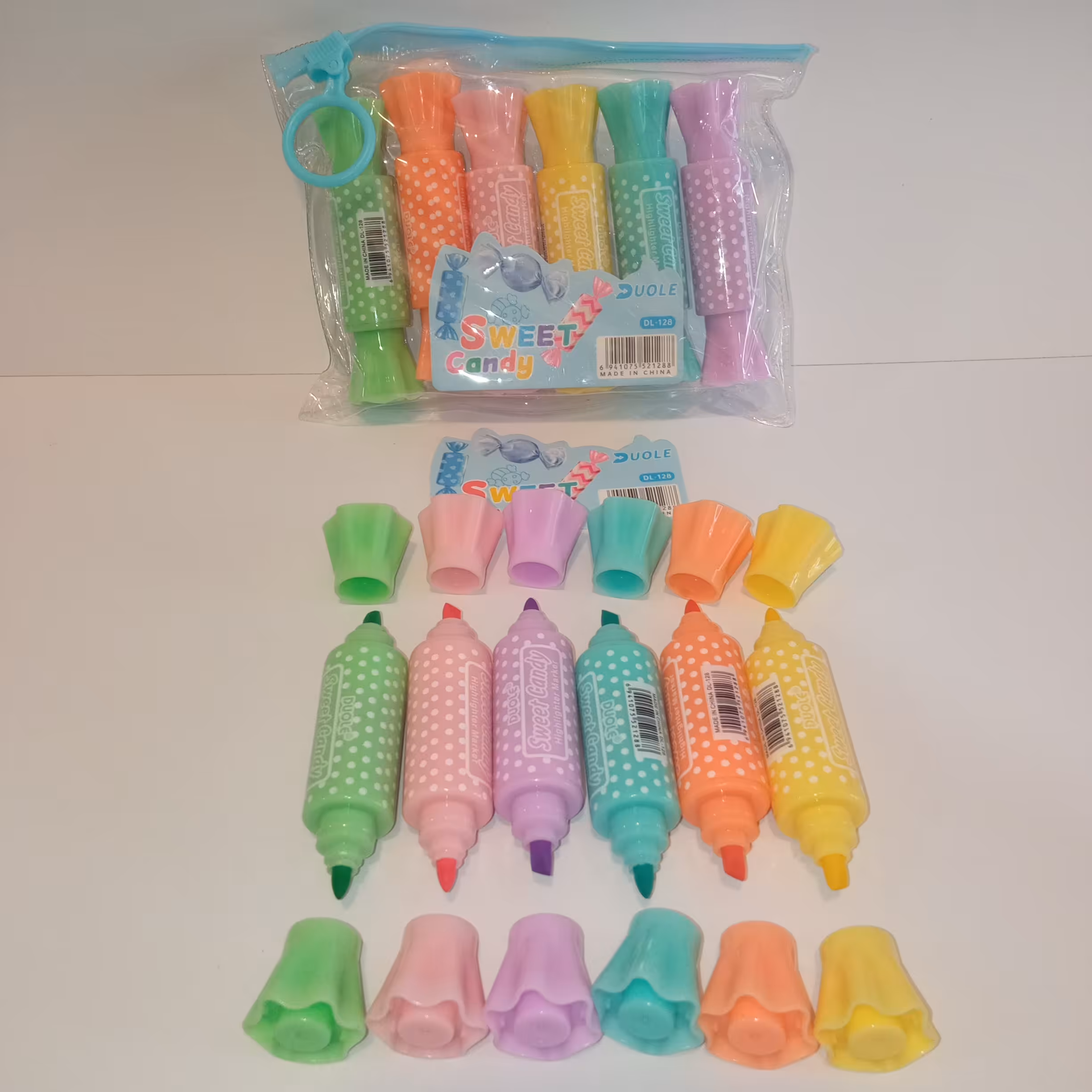 ماژیک علامت زن  (هایلایتر) پاستیلی  دوسرشکلات شش رنگ 