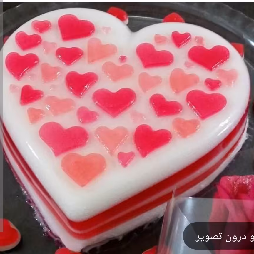 قالب ژله قلب پلاستیکی کف قلب ارتفاع 5 دهانه 16 سانت