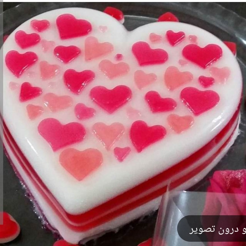 قالب ژله قلب پلاستیکی کف قلب ارتفاع 5 دهانه 16 سانت