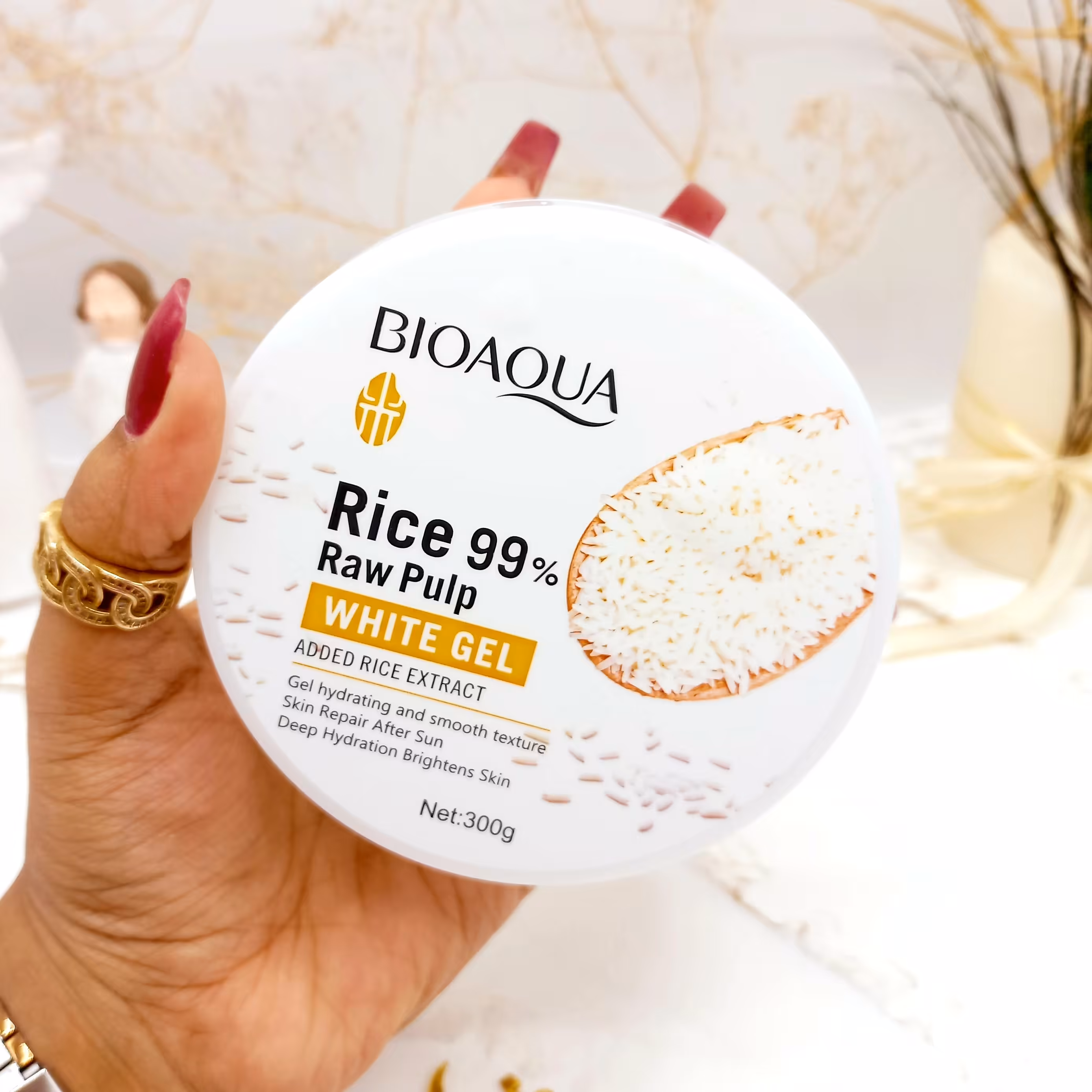 ژل سفید کننده ی قوی برنج 99 درصد بیوآکوا اورجینال  BIOAQUA300 گرم