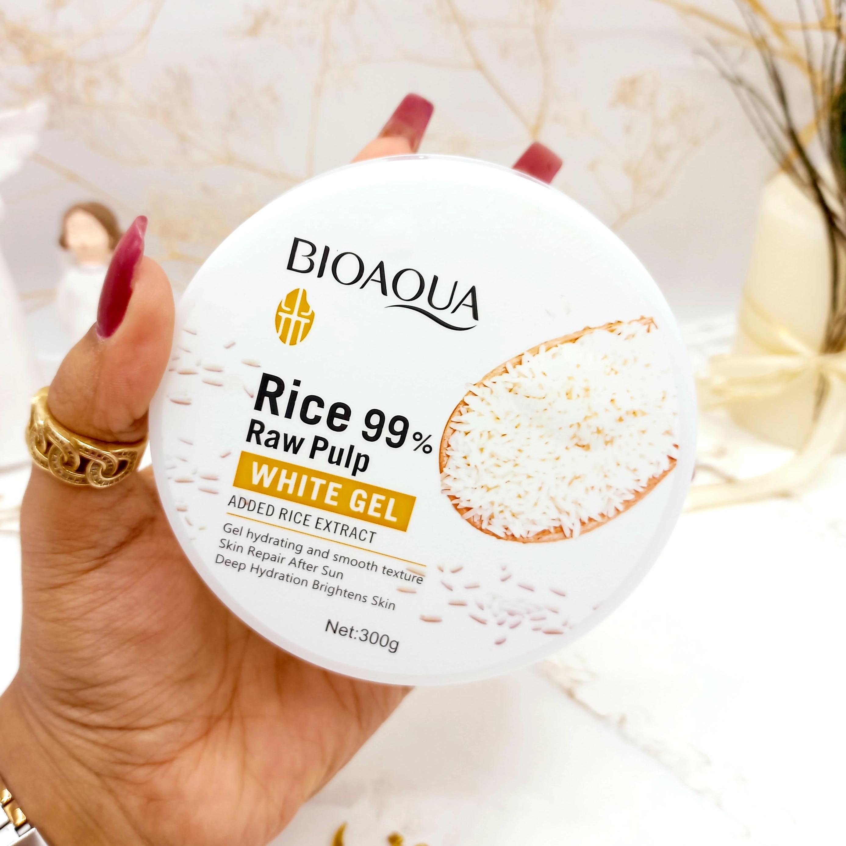 ژل سفید کننده ی قوی برنج 99 درصد بیوآکوا اورجینال BIOAQUA300 گرم