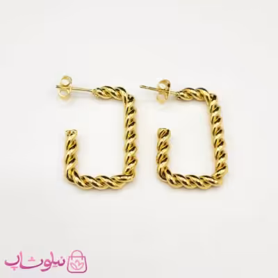 گوشواره زنانه طرحدار مدل مستطیل کد 991