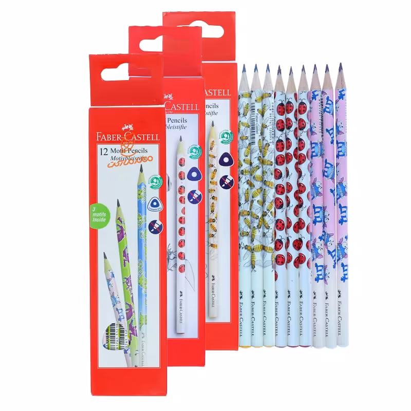 قیمت و خرید مداد مشکی 12 عددی مدل motif pencils طرح دار فابر کاستل FABERCASTELL