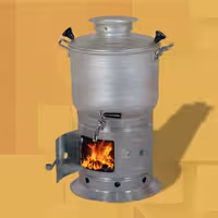 سماور ذغالی الومینیومی یا سماور زغالی رویی ( 5 لیتری)