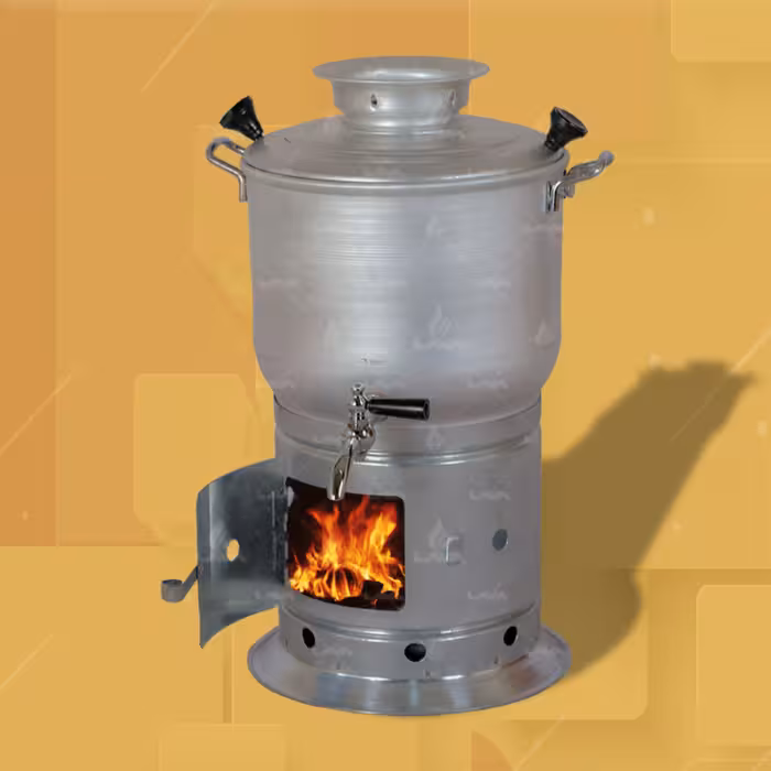 سماور ذغالی الومینیومی یا سماور زغالی رویی ( 5 لیتری)