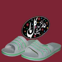 دمپایی مردانه نرم رامبد کاسیو سفید خط سبز فسفری
