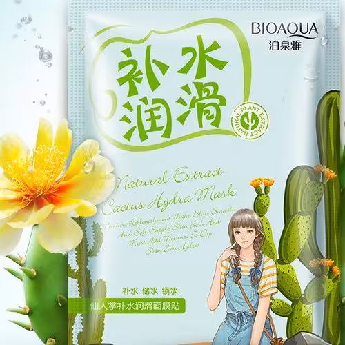 ماسک ورقه ای عصاره کاکتوس بایوآکوا طرح دختر 30 گرمی