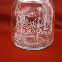 حکاکی طرح موتور روی ظرف آبلیمو (عکس نمونه کار) طرح دلخواه پذیرفته میشود