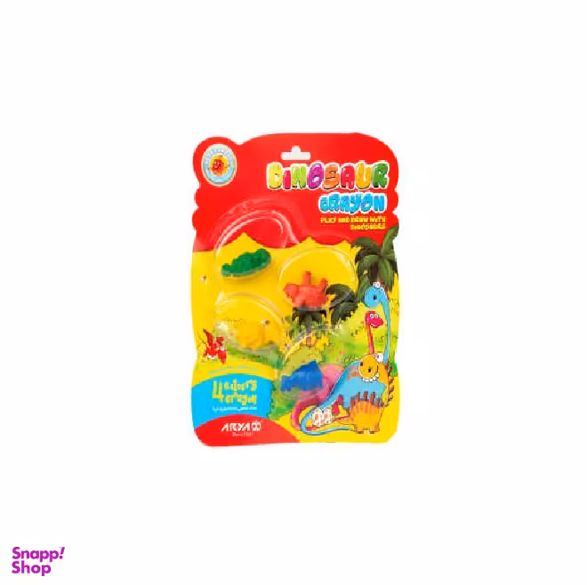 مداد شمعی آریا (Aria) مدل 4 رنگ دایناسوری