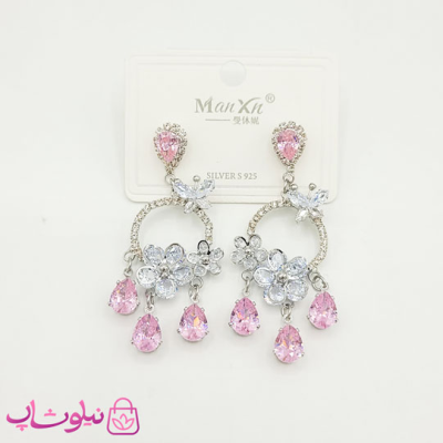 گوشواره آویز دخترانه مجلسی رنگی تابستانی کد 1588