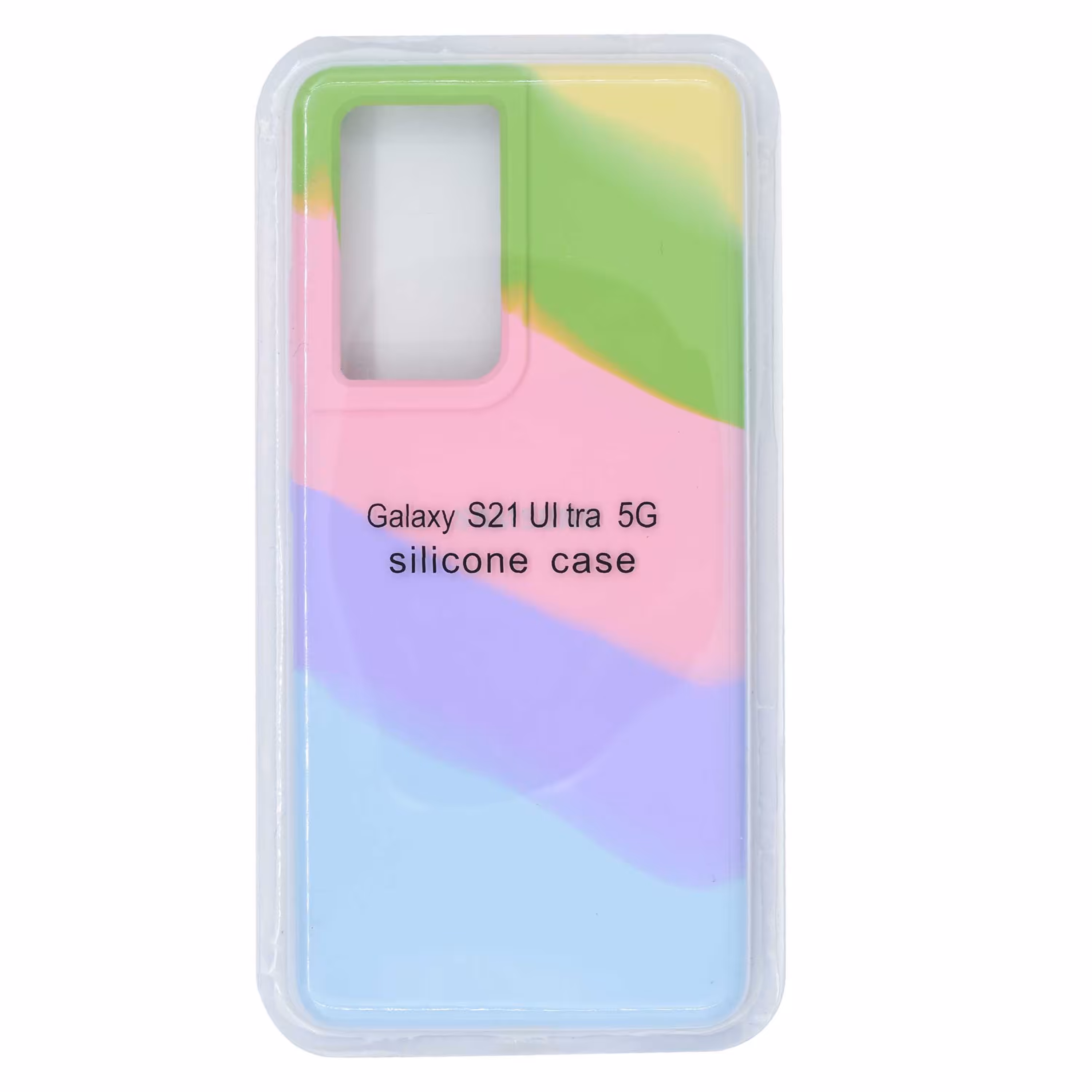 قاب گوشی سامسونگ Galaxy S21 Ultra 5G سیلیکونی مدل RN رنگین کمانی آبرنگی