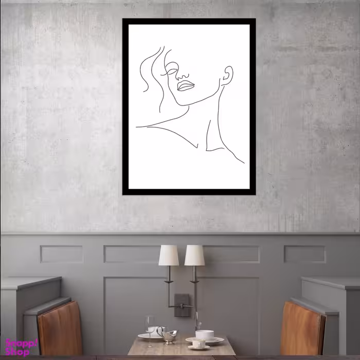 تابلو بکلیت طرح نقاشی مینیمال چهره مدل B-S9945