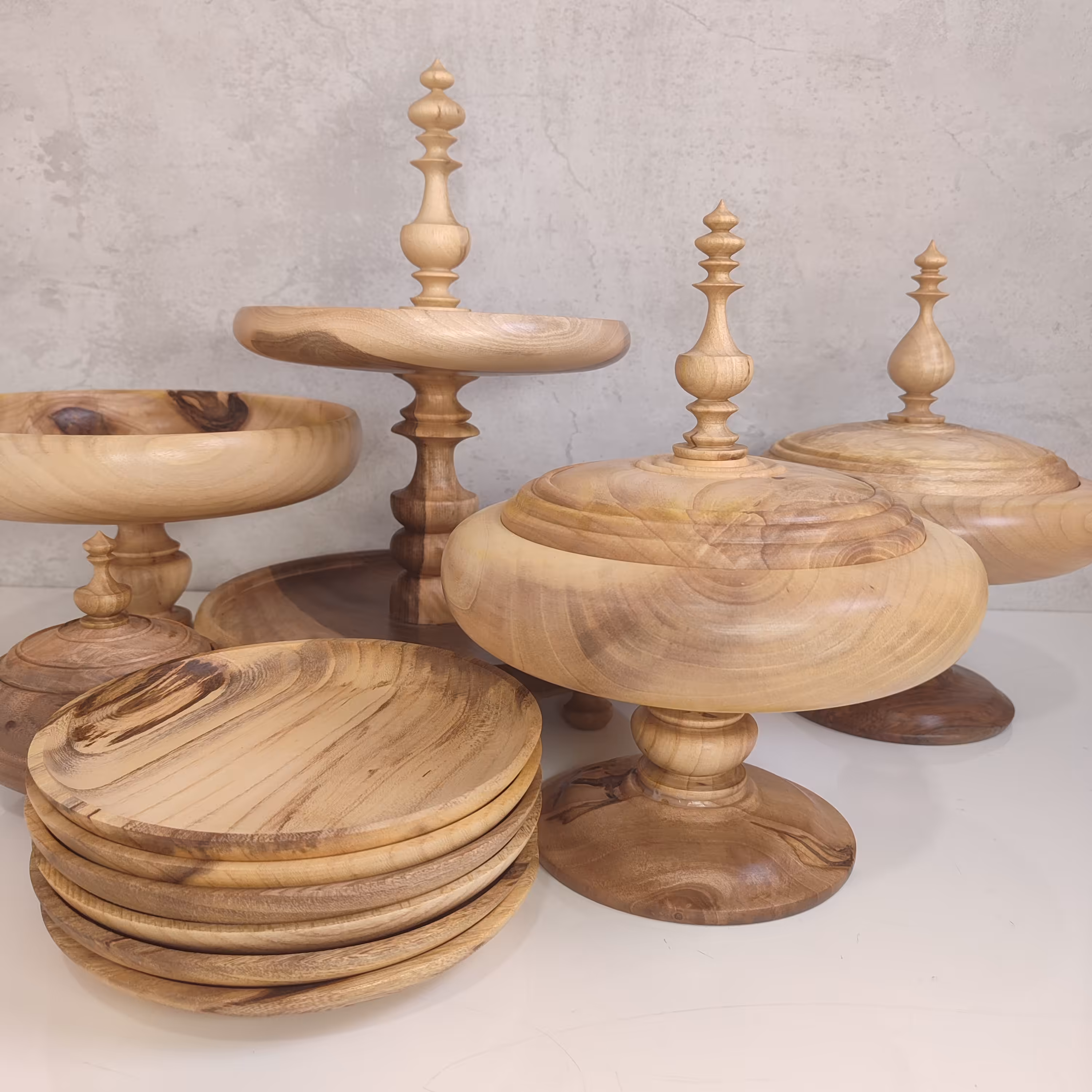 سرویس پذیرایی چوبی رنگ روشن