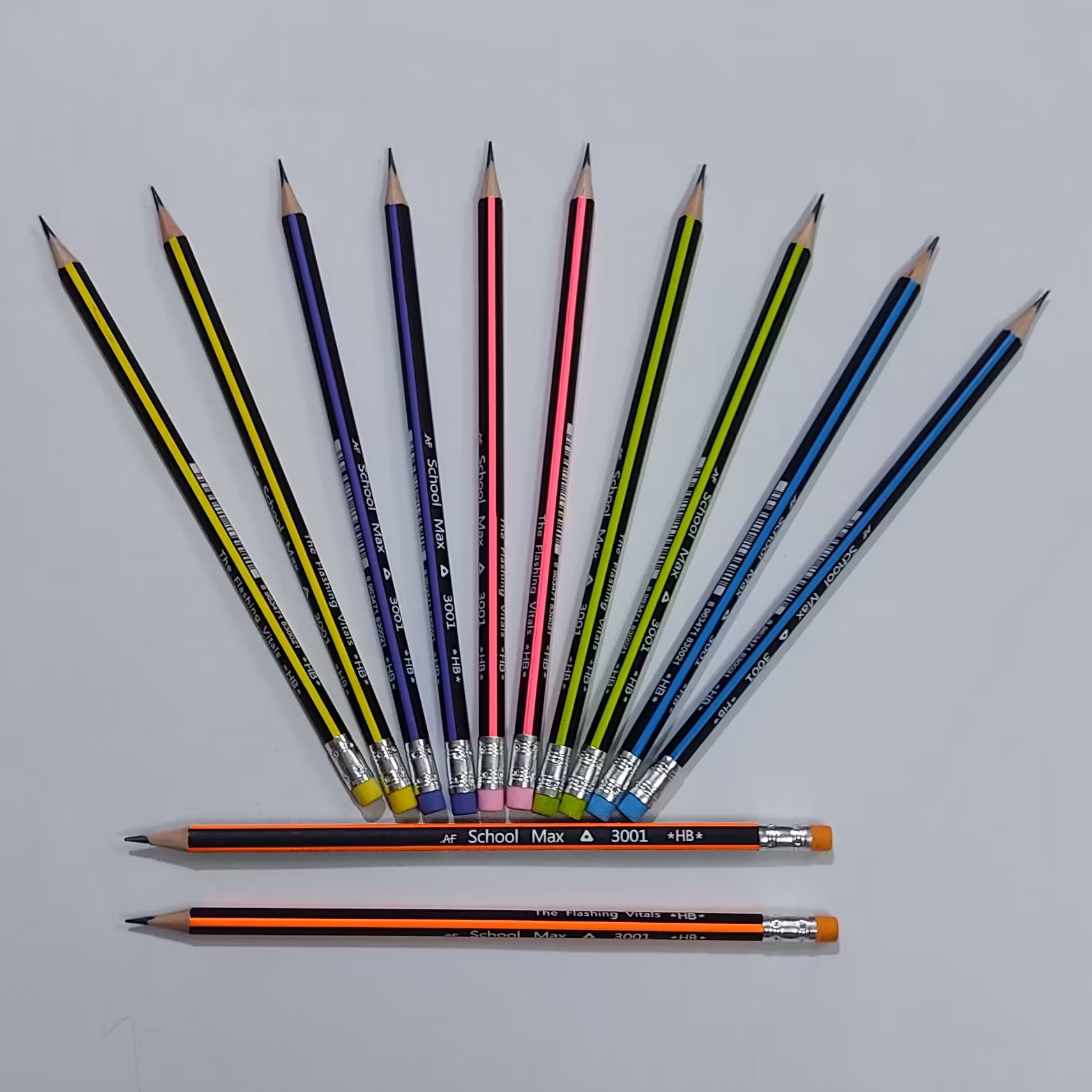 مداد مشکی سه ضلعی پاکن دار اسکول مکس بسته 12 عددی