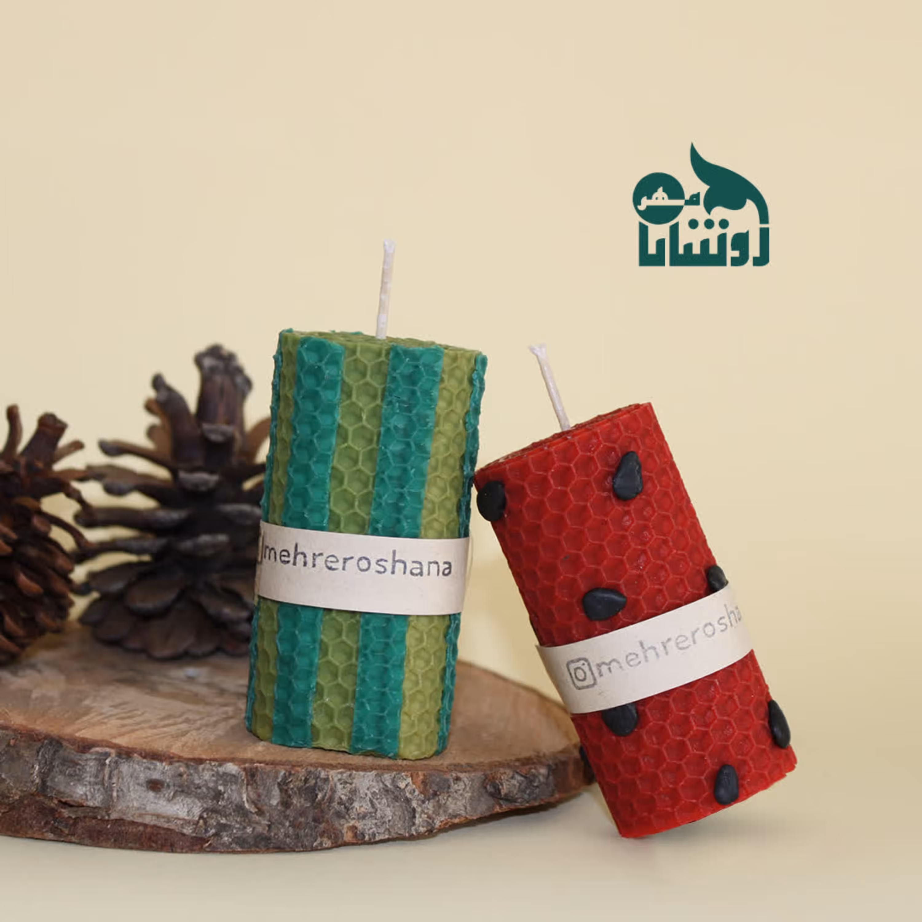 شمع  دو تیکه یلدا هندوانه 