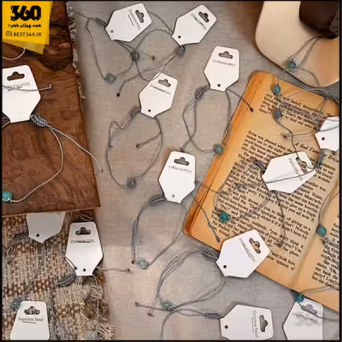 دستبند مینیمال سنگ جید آبی