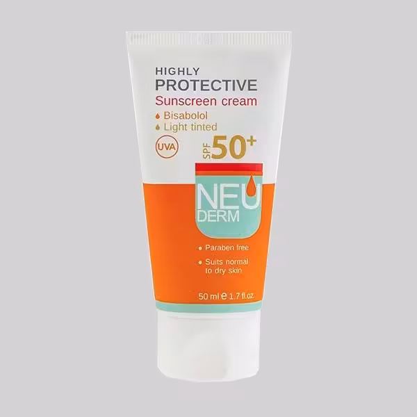 کرم ضد آفتاب نئودرم SPF50 مدل بی رنگ (پوست خشک) حجم 50 میلی لیتر