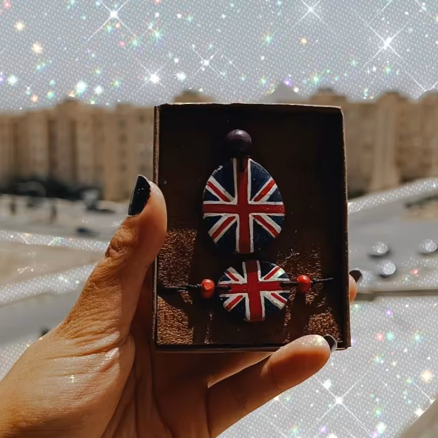 ست گردنبند و دستبند طرح پرچم انگلیس