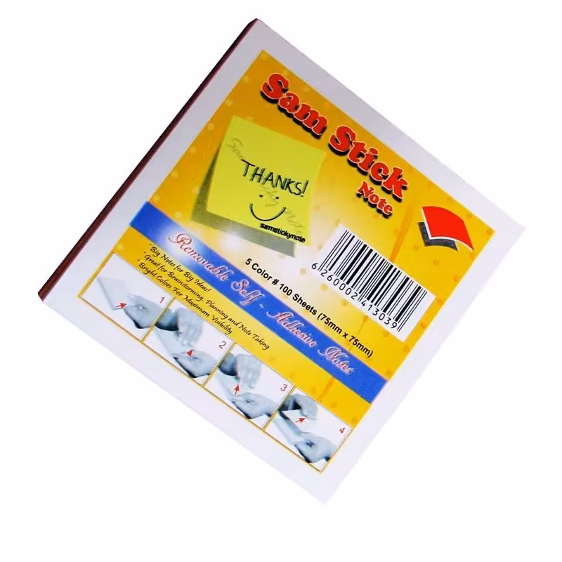 کاغذ یاد داشت سر چسب دار سام استیک(برچسب یاد داشت.کاغذ چسبی.برگه یاد داشت چسب دار)