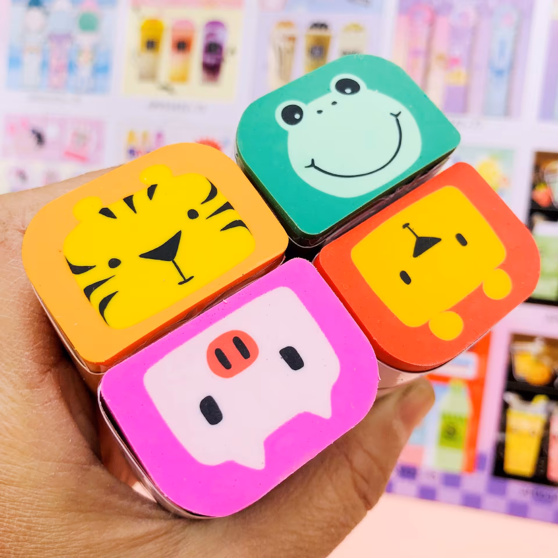 پاکن فانتزی مغزدار حیوانات قابل برش سایز بزرگ در چهار طرح زیبا 