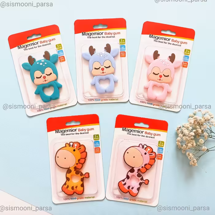 دندانگیر تمام سیلیکونی نوزاد طرح حیوانات
