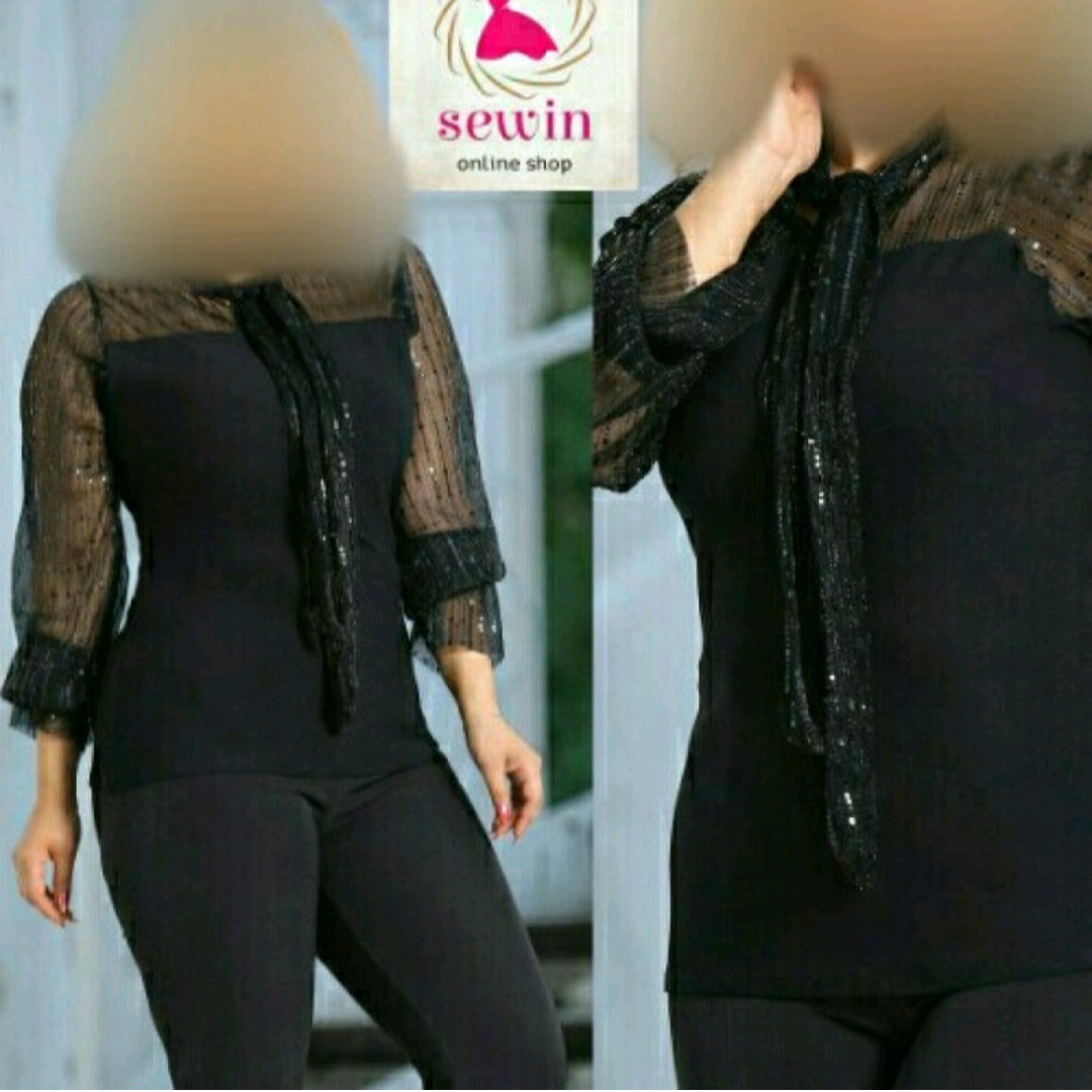 لباس زنانه مدل کراواتی با پارچه خارجی ودوخت ترک، تک رنگ تنخور عالی