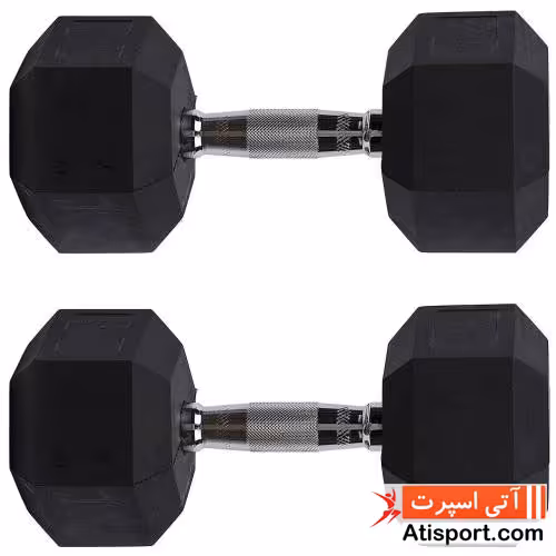 دمبل شش ضلعی PSH مبارز 12 و نیم کیلوگرم یک جفت
