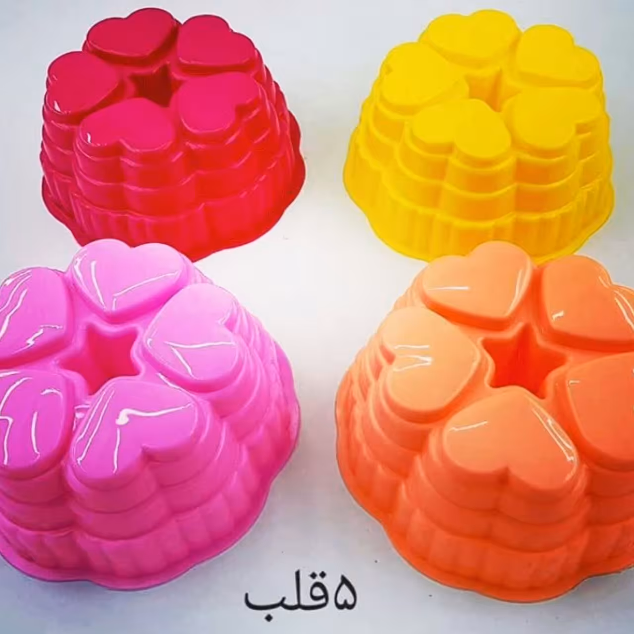 قالب ژله قلب پلاستیکی 5قلب دهانه حدودا 12.5