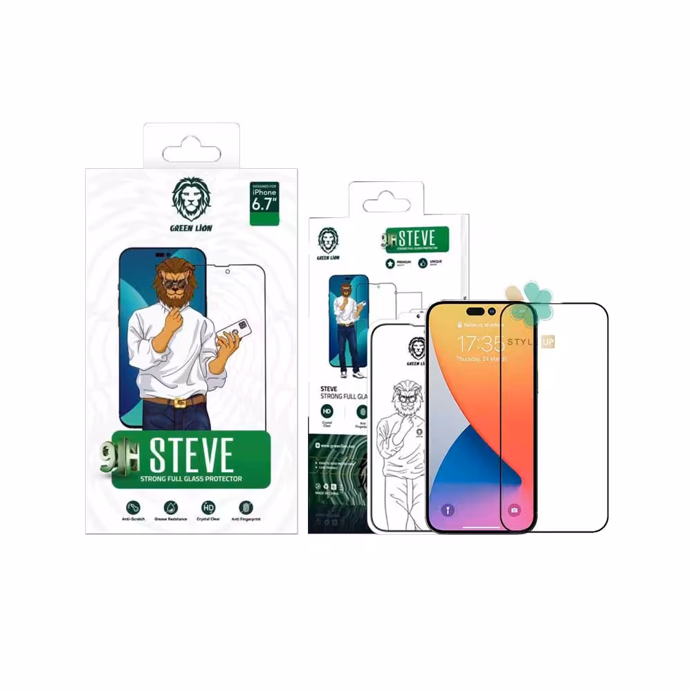 گلس برند Green Lion گوشی اپل iPhone 14 Pro Max مدل 9H STEVE